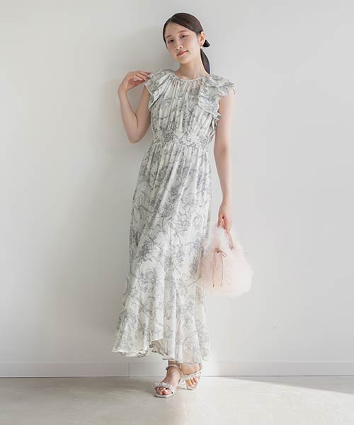 【SALE】シフォンエスカルゴラインワンピース